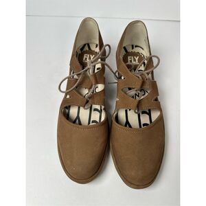 Fly London Leather Tie wedges sz 8US / 39UK